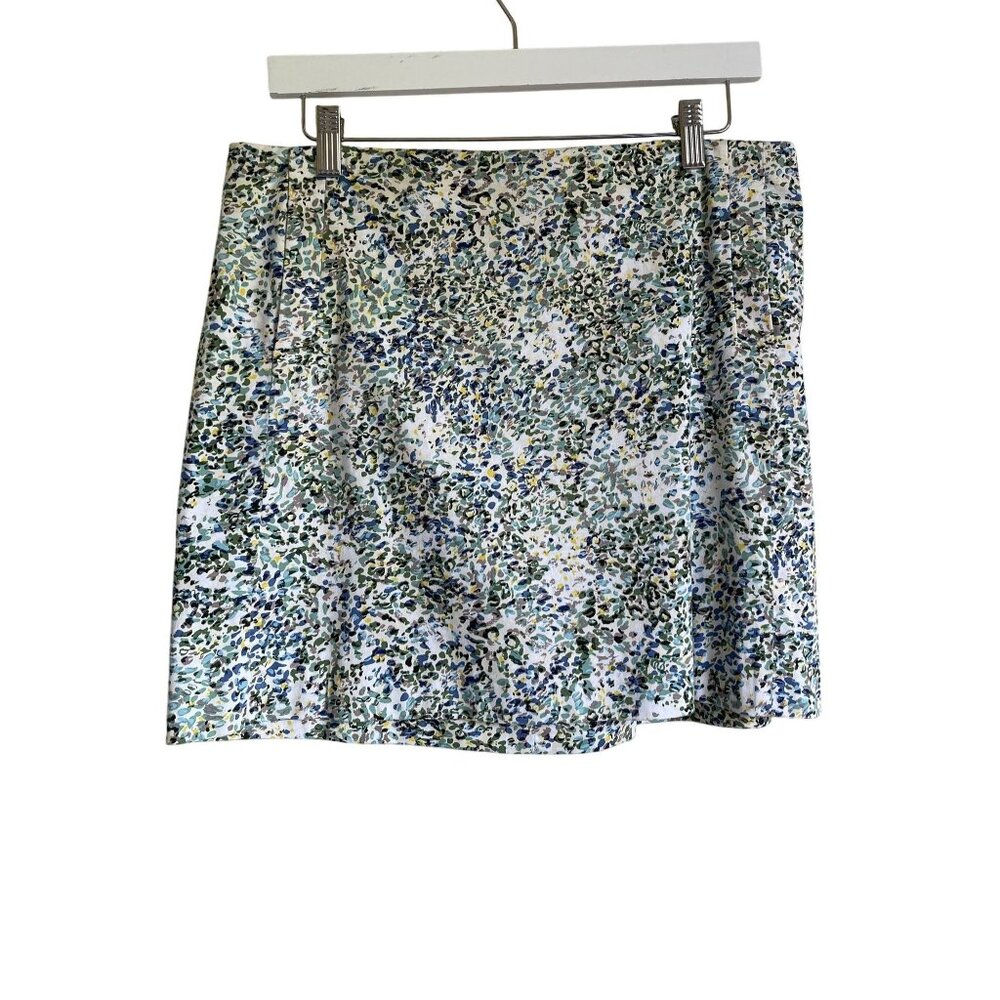 J. Crew Y2K White Floral Mini Skirt Cotton Blend Size 8